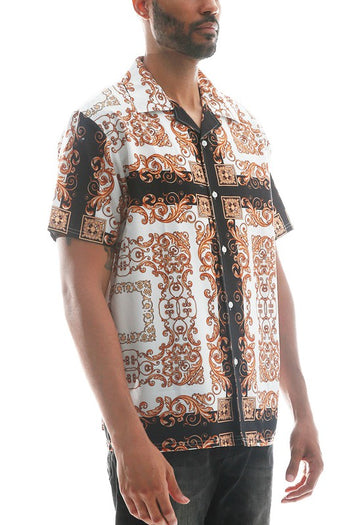 Mens Collared Print Button Down WEIV