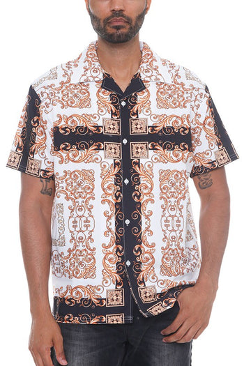 Mens Collared Print Button Down WEIV