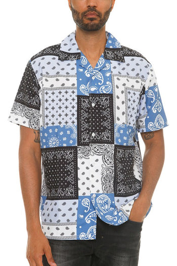 Mens Collared Print Button Down WEIV