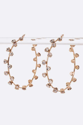 70MM Rhinestone Iconic Hoop Earrings LA Jewelry Plaza