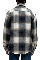 Flannel Shirt Jacket Checkered Plaid Shacket WEIV