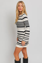 Boat Neck Bell Sleeve Sweater Dress LE LIS