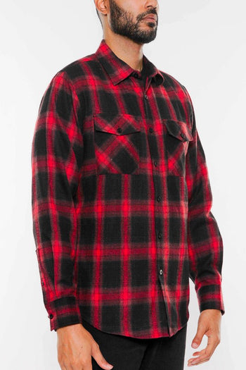 FULL PLAID CHECKERED FLANNEL LONG SLEEVE WEIV