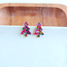 Christmas Tree Studs - Pink Sparkle Spiffy & Splendid