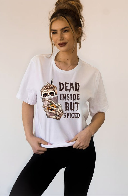 Dead Inside but Spiced Graphic Crew Neck Tee Ocean and 7th