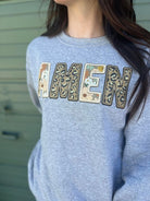 Faux Embroidery Amen Patch Sweatshirt Ask Apparel