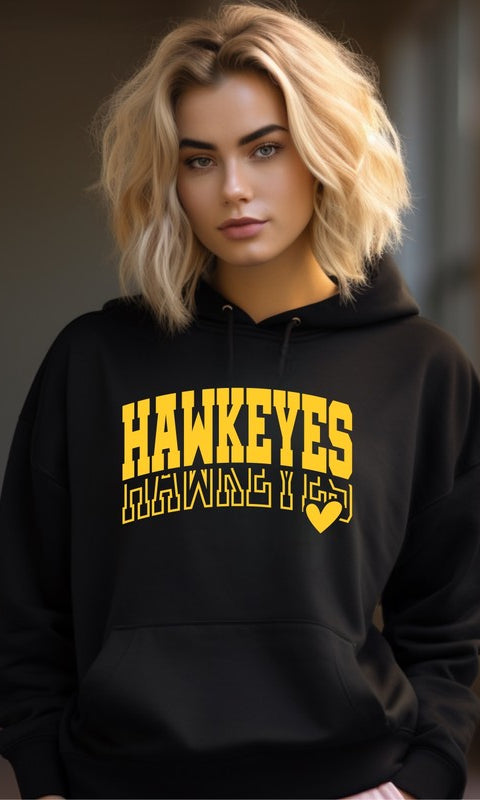 Hawkeyes Heart Graphic Sweatshirt Ocean and 7th