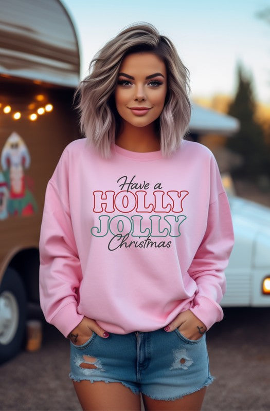 Have a Holly Jolly Christmas Graphic Sweatshirt Ocean and 7th