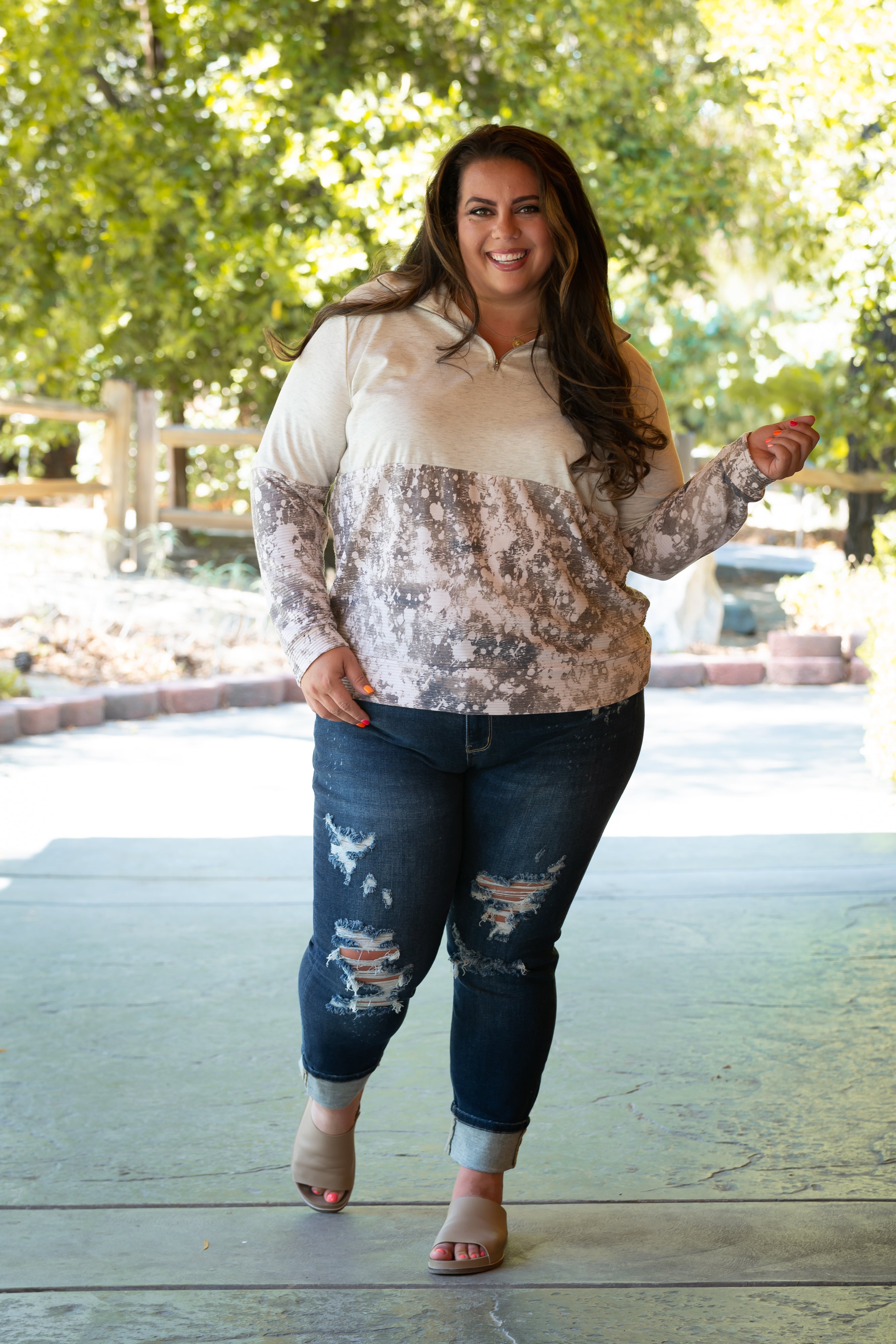 Splashed With Fall Pullover Boutique Simplified