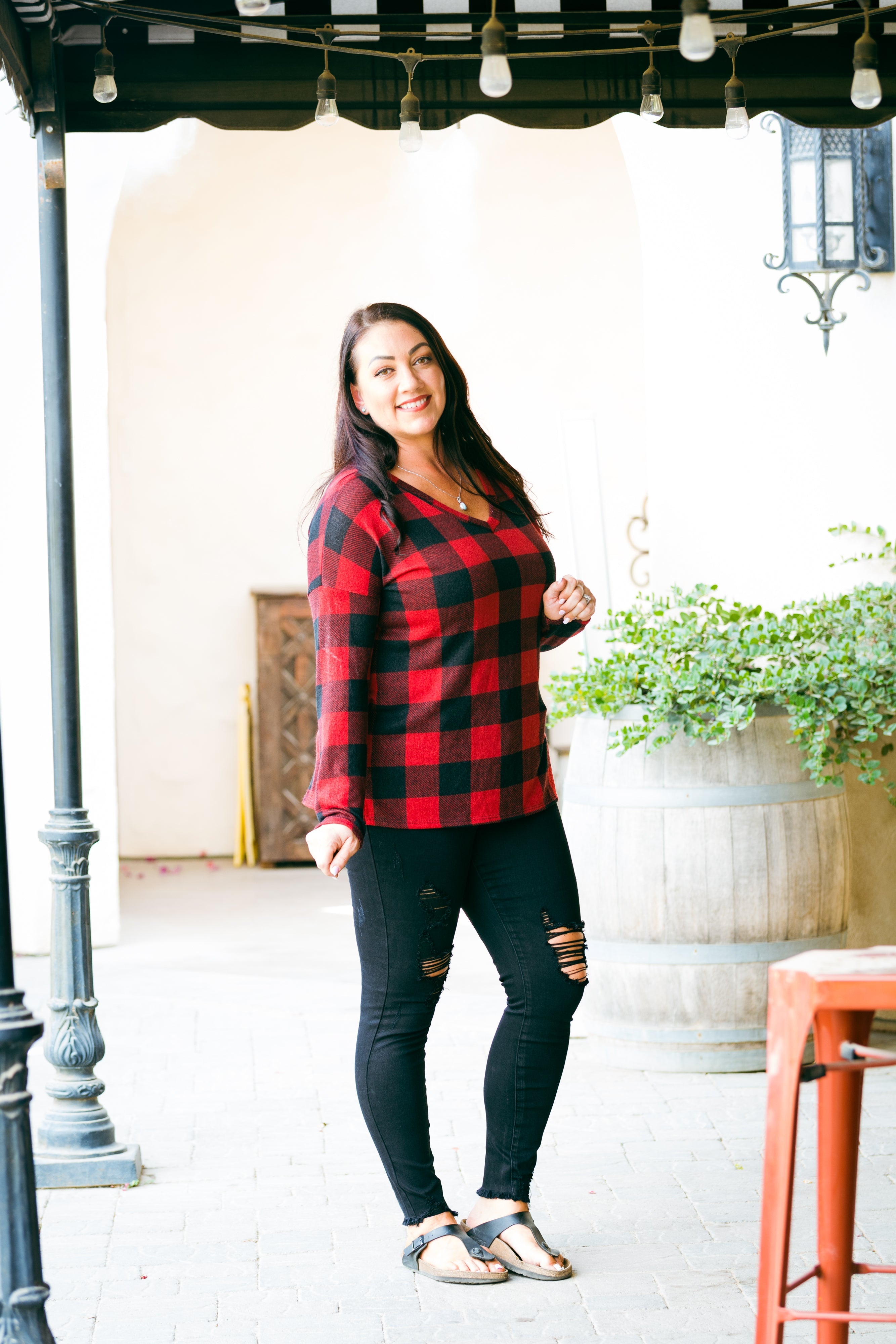 Mad About Plaid Pullover - Red Boutique Simplified