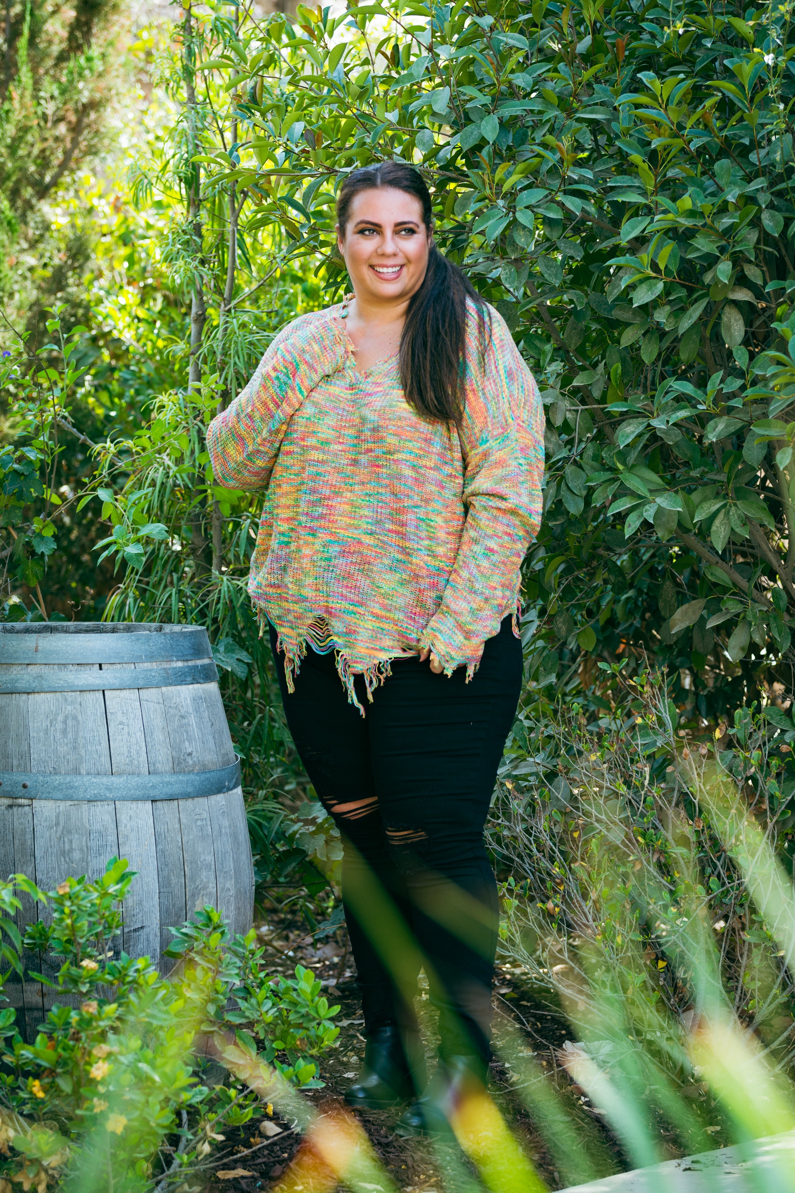 Colors of Fall Frayed Sweater Boutique Simplified