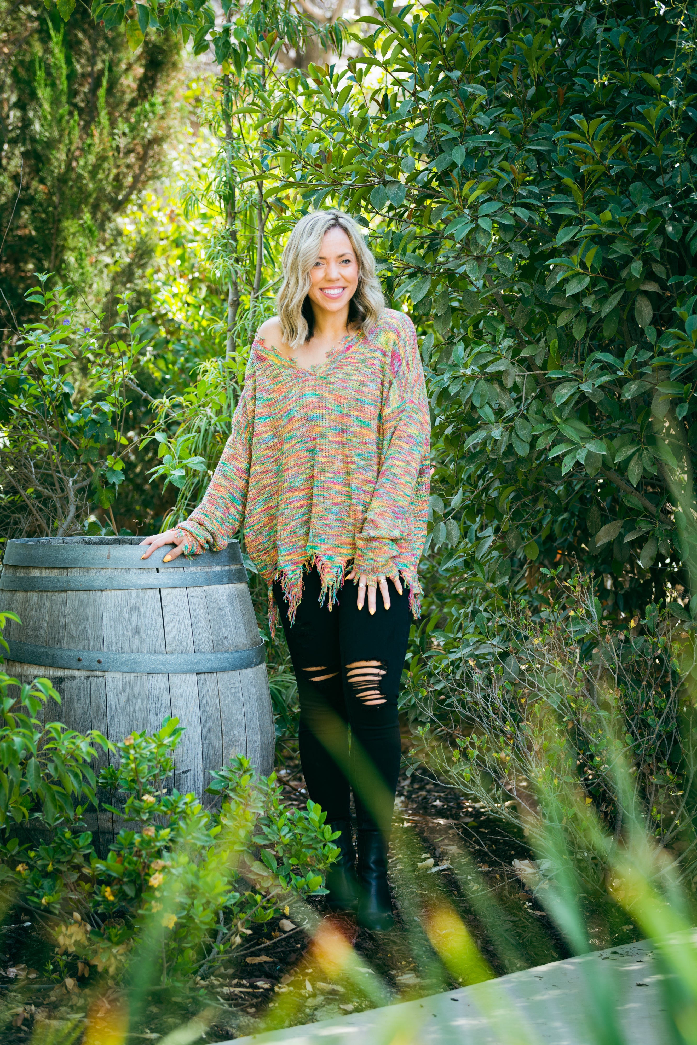 Colors of Fall Frayed Sweater Boutique Simplified