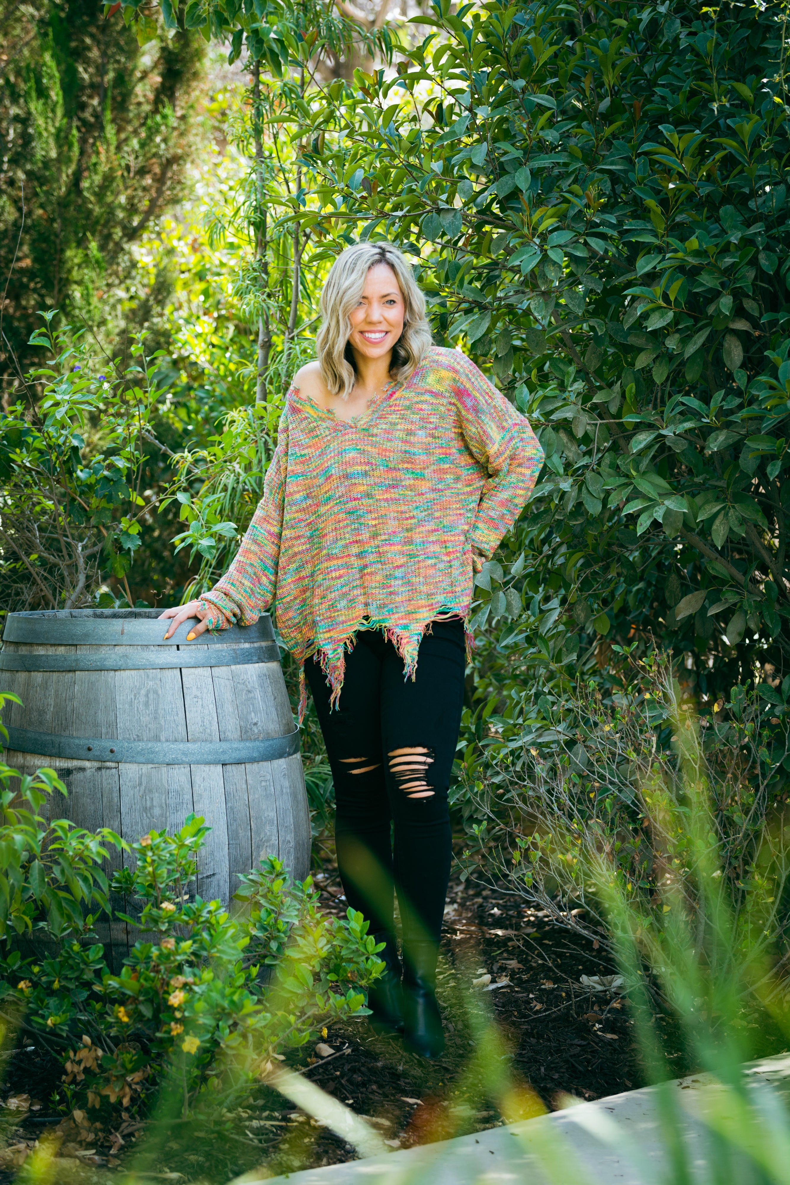 Colors of Fall Frayed Sweater Boutique Simplified