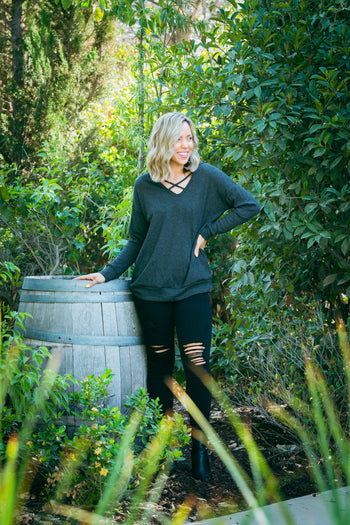 All The Feels Pullover in Charcoal Boutique Simplified