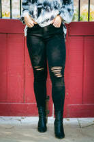 Jet Black Distressed Judy Blue Skinnies JB Boutique Simplified