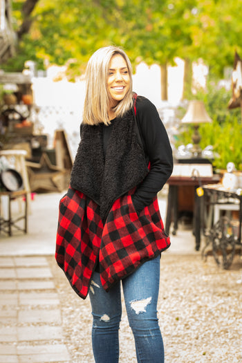 Plaid Forever Fleece Vest Boutique Simplified