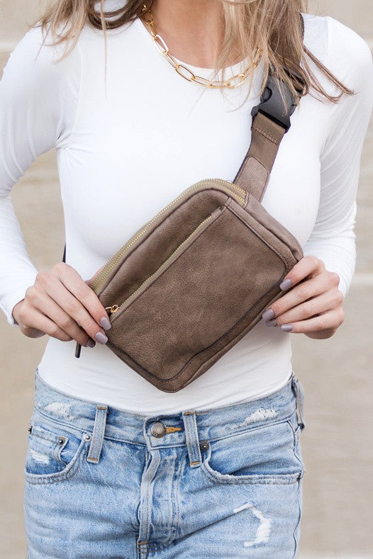 Presly Vegan Leather Everywhere Sling Belt Bag Aili's Corner