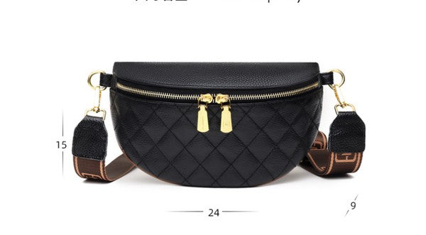 Myra Quilted Leather Crescent Sling Bag Aili's Corner