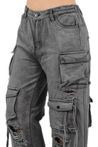 Sexy Cargo Style Denim Pants By Claude