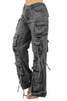 Sexy Cargo Style Denim Pants By Claude