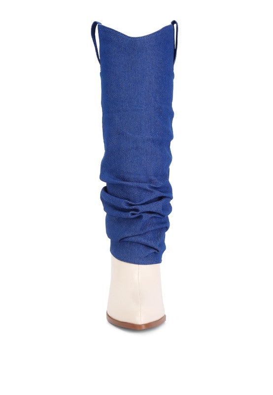 Fab Cowboy Boots With Denim Sleeve Setail Rag Company