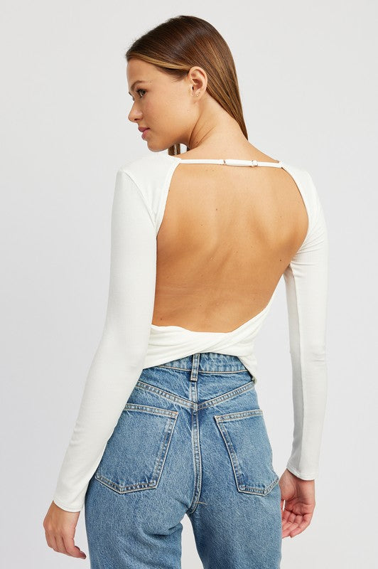 OPEN BACK TOP WITH TWIST DETAIL Emory Park