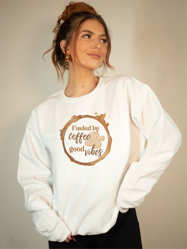 Coffee and Good Vibes Bella Graphic Sweatshirt Ocean and 7th
