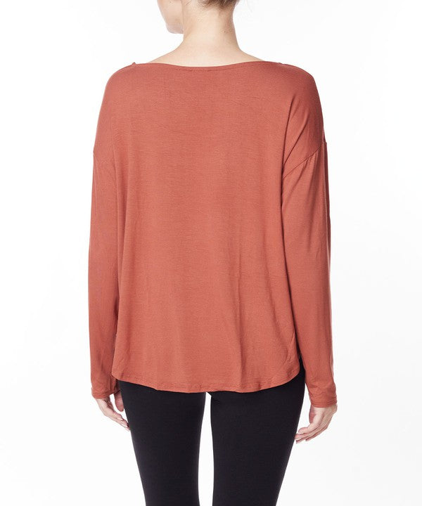 BAMBOO DOLMAN LONG SLEEVE TOP Fabina