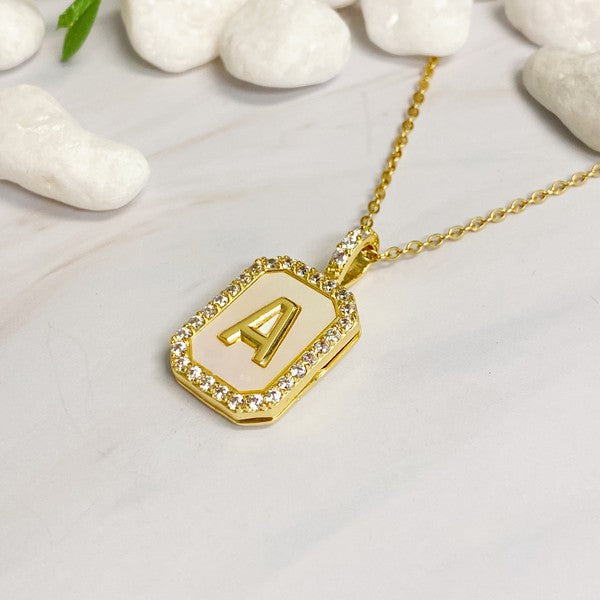 Initial Deco Open Locket Pendant Necklace Ellison and Young