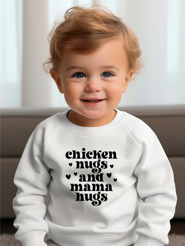 Chicken Nugs and Mama Hugs Toddler Sweatshirt Ocean and 7th