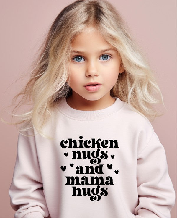 Chicken Nugs and Mama Hugs Toddler Sweatshirt Ocean and 7th