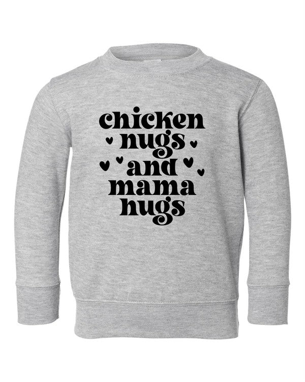 Chicken Nugs and Mama Hugs Toddler Sweatshirt Ocean and 7th