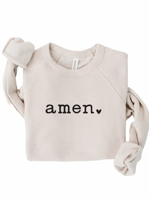 Amen heart Bella Canvas Premium Sweatshirt Ocean and 7th