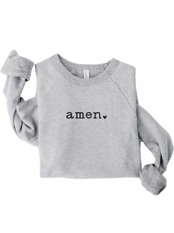 Amen heart Bella Canvas Premium Sweatshirt Ocean and 7th