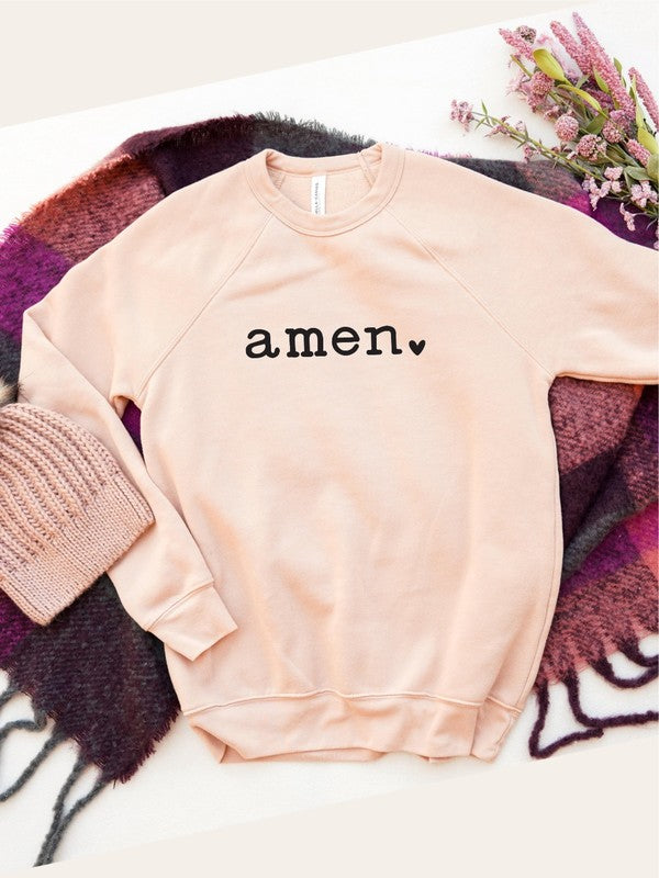 Amen heart Bella Canvas Premium Sweatshirt Ocean and 7th