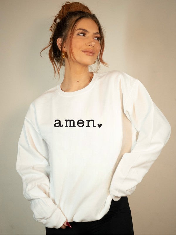 Amen heart Bella Canvas Premium Sweatshirt Ocean and 7th