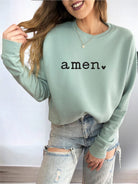 Amen heart Bella Canvas Premium Sweatshirt Ocean and 7th