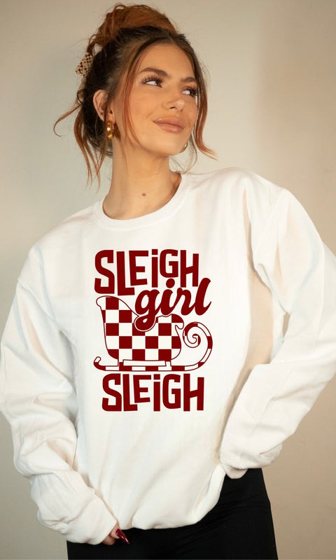 Sleigh Girl Sleigh Graphic Premium Crew Ocean and 7th
