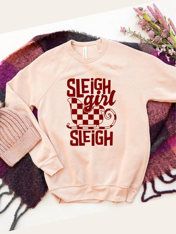 Sleigh Girl Sleigh Graphic Premium Crew Ocean and 7th