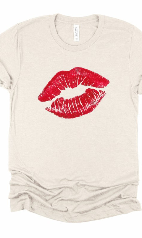 Graphic Red Lips Graphic Tee Ocean and 7th