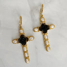 Black Rose Cross Earrings Ellison and Young