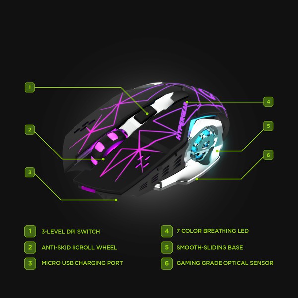 HyperGear Chromium Wireless Gaming Mouse Jupiter Gear