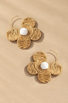 Raffia straw flower earrings LA3accessories
