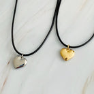 Black Cord Heart Drop Necklace Ellison and Young