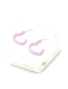 Light Pink Lilac Open Heart Acrylic Hoop Earrings Baubles by B