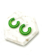 Green Chrome Acrylic Hoop Earrings Baubles by B
