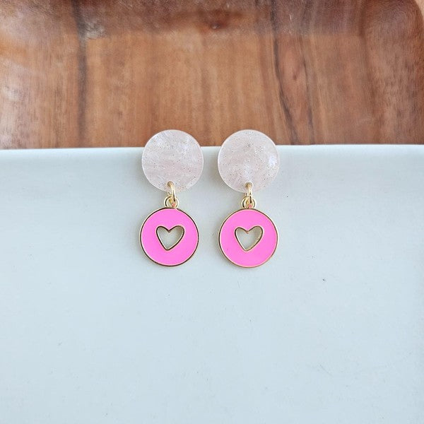 Amora Heart Earrings - Pink Spiffy & Splendid