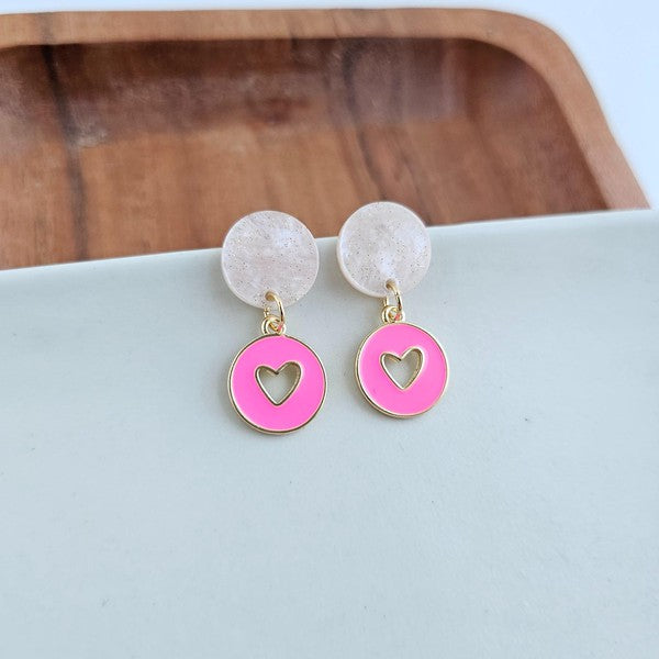 Amora Heart Earrings - Pink Spiffy & Splendid