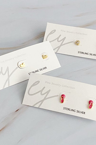 Tiny Shape Tiny Stud Sterling Silver Earrings Ellison and Young