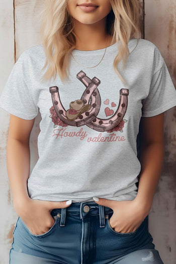 Howdy Valentine, Horseshoes Western Graphic Tee Rebel Stitch